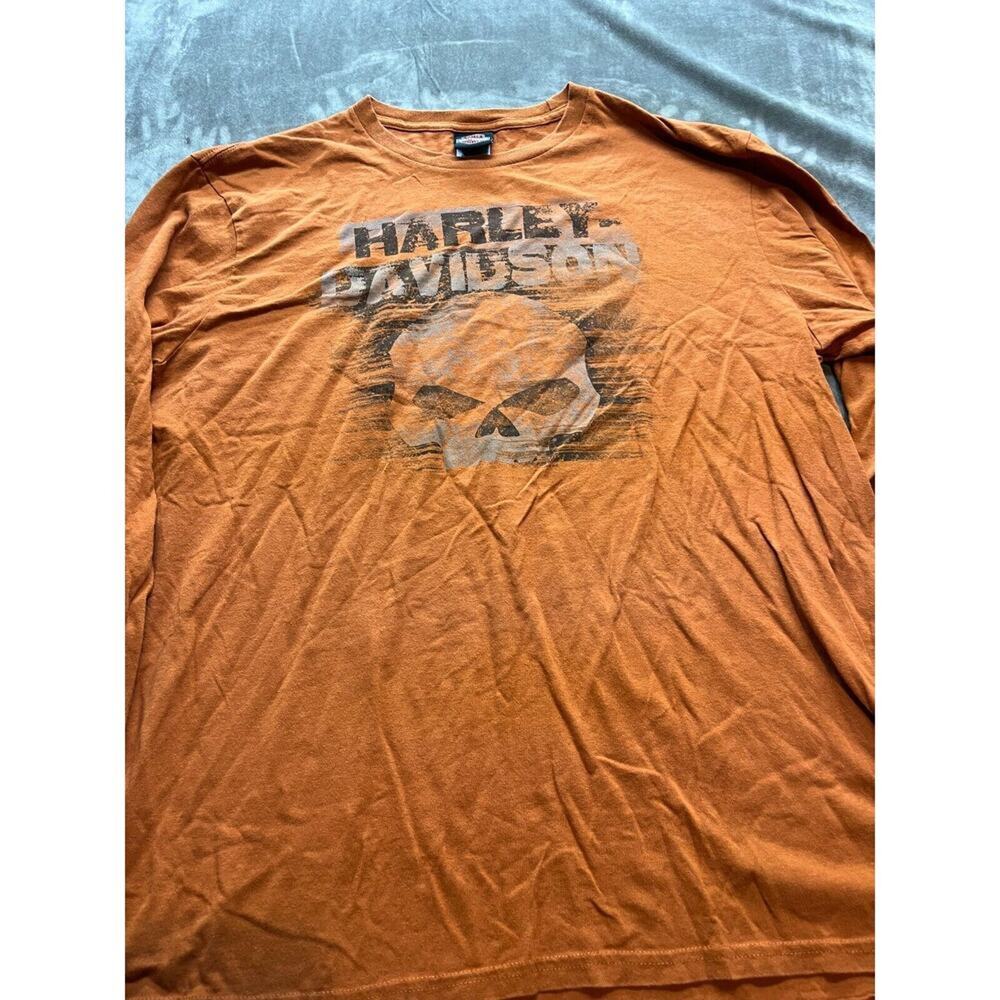 ST JOE Harley Davidson T Shirt ST JOSEPH MO LONG SLEEVE Skull Orange XXL